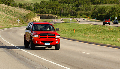 Photo: A vehicle on highway.